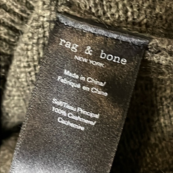 Rag & Bone 100% Cashmere Yorke Army Green Crewneck Sweatshirt Sweater Sz XS - Picture 7 of 9